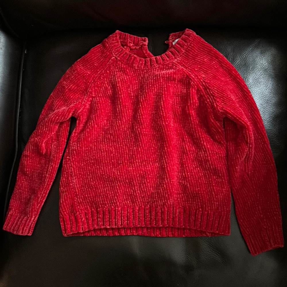 Red warm sweater for toddler girl size 3T